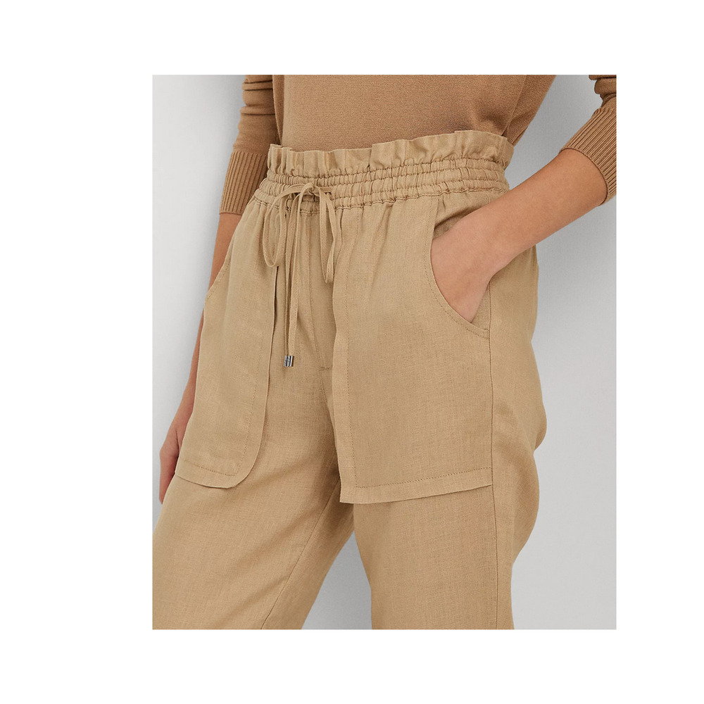 Lauren Ralph Lauren Linen Ankle Pants Tan Size 4 - Picture 3 of 4